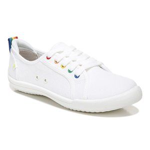 Dr. Scholl's | White w Rainbow Multicolor-Tab Jubilee Comfort Sneaker sz 8M